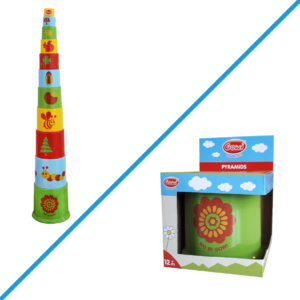 Piramis Játék csészékből